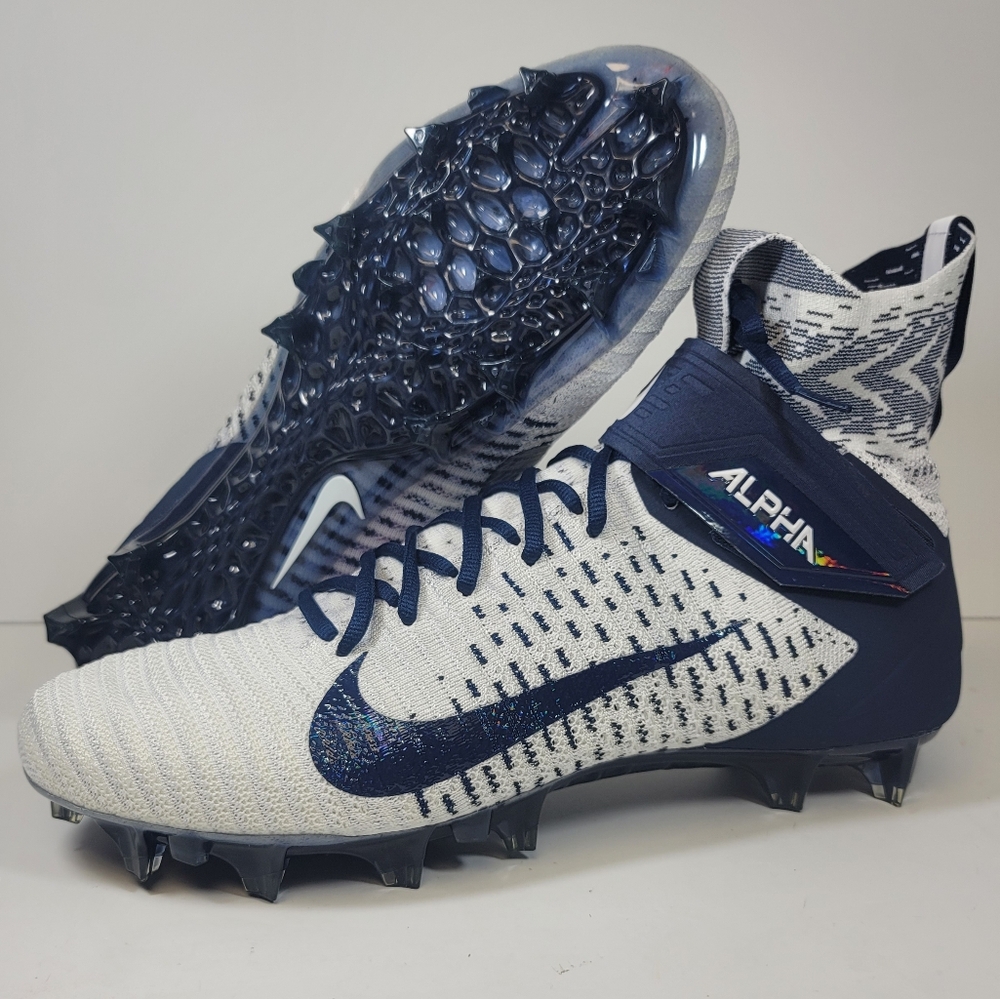 Nike Alpha Menace Elite 2 Flyknit Football Cleats BV2077-101 Mens Size Blue